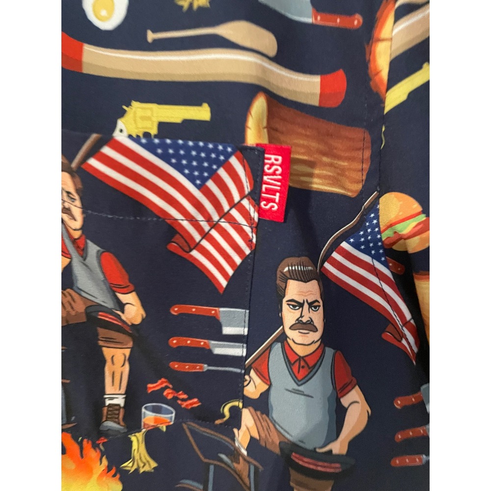 RSVLTS Kunuflex Ron Swanson Shirt of Greatness Short Sleeve Button Down Size XL - Picture 4 of 9